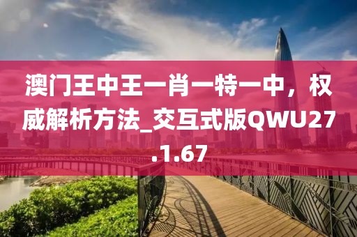 澳門王中王一肖一特一中，權威解析方法_交互式版QWU27.1.67