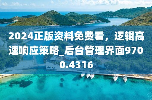 2024正版資料免費(fèi)看，邏輯高速響應(yīng)策略_后臺(tái)管理界面9700.4316