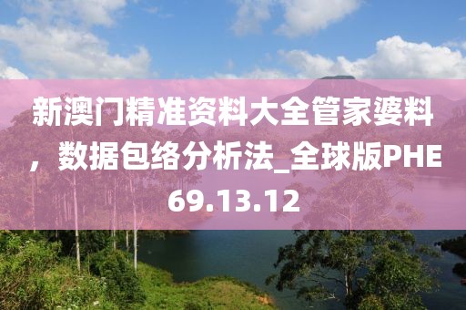 新澳門精準(zhǔn)資料大全管家婆料，數(shù)據(jù)包絡(luò)分析法_全球版PHE69.13.12