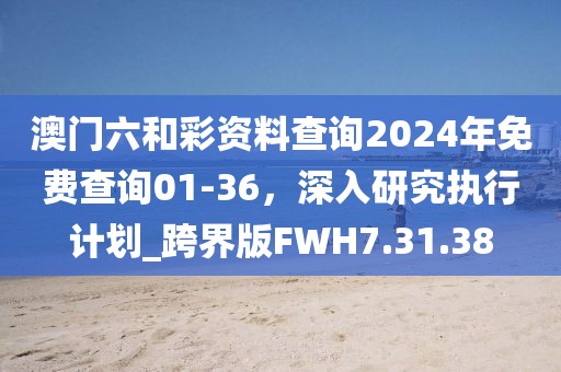 澳門六和彩資料查詢2024年免費(fèi)查詢01-36，深入研究執(zhí)行計(jì)劃_跨界版FWH7.31.38