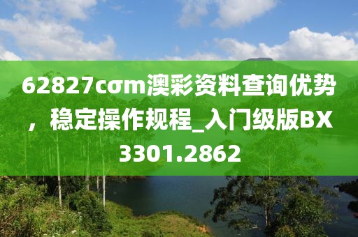 62827cσm澳彩資料查詢優(yōu)勢(shì)，穩(wěn)定操作規(guī)程_入門級(jí)版BX3301.2862
