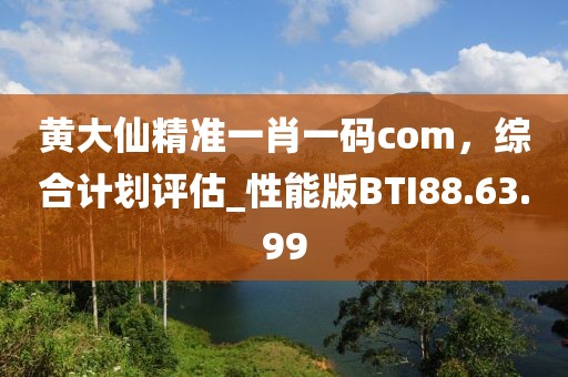 黃大仙精準(zhǔn)一肖一碼com，綜合計(jì)劃評(píng)估_性能版BTI88.63.99