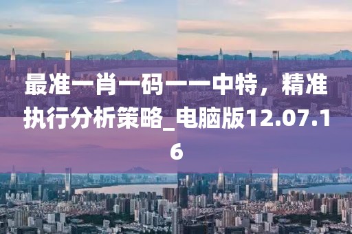 最準(zhǔn)一肖一碼一一中特，精準(zhǔn)執(zhí)行分析策略_電腦版12.07.16