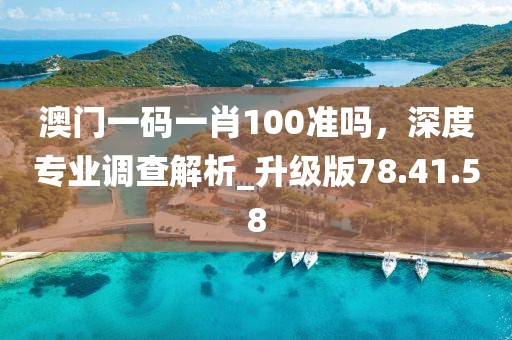 澳門一碼一肖100準(zhǔn)嗎，深度專業(yè)調(diào)查解析_升級版78.41.58