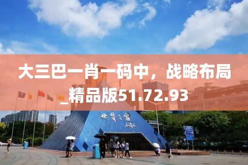 大三巴一肖一碼中，戰(zhàn)略布局_精品版51.72.93