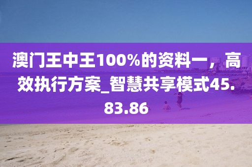 澳門王中王100%的資料一，高效執(zhí)行方案_智慧共享模式45.83.86