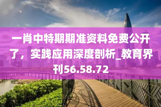 一肖中特期期準資料免費公開了，實踐應(yīng)用深度剖析_教育界刊56.58.72