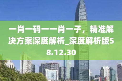 一肖一碼一一肖一子，精準(zhǔn)解決方案深度解析_深度解析版58.12.30