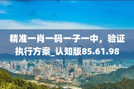 精準(zhǔn)一肖一碼一子一中，驗(yàn)證執(zhí)行方案_認(rèn)知版85.61.98