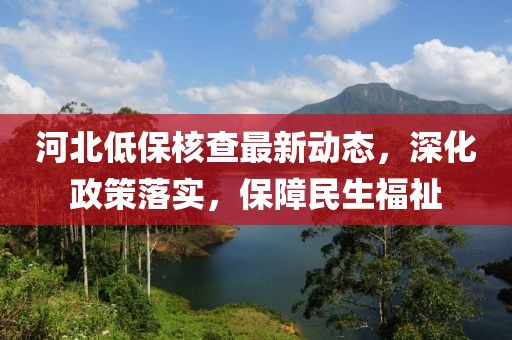 河北低保核查最新動(dòng)態(tài)，深化政策落實(shí)，保障民生福祉