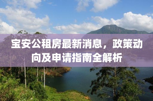 寶安公租房最新消息，政策動向及申請指南全解析