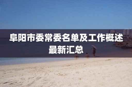 阜陽(yáng)市委常委名單及工作概述最新匯總