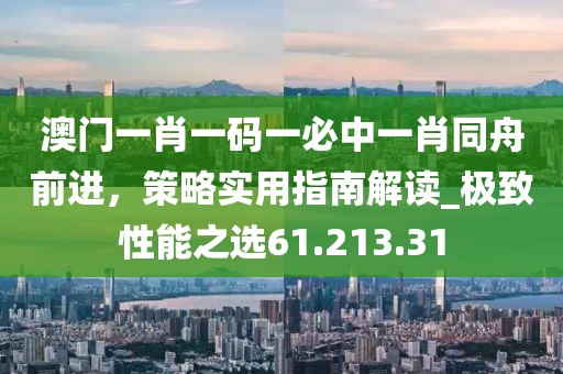 澳門一肖一碼一必中一肖同舟前進，策略實用指南解讀_極致性能之選61.213.31