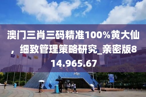澳門三肖三碼精準100%黃大仙，細致管理策略研究_親密版814.965.67