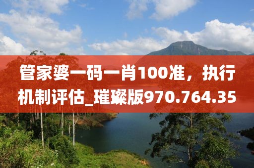 管家婆一碼一肖100準，執(zhí)行機制評估_璀璨版970.764.35