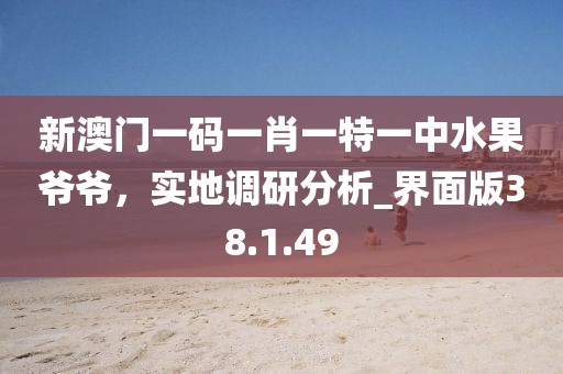 新澳門一碼一肖一特一中水果爺爺，實地調(diào)研分析_界面版38.1.49