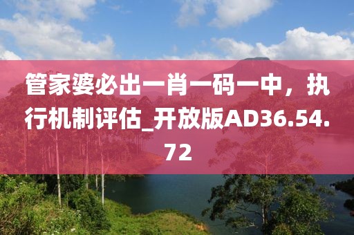 管家婆必出一肖一碼一中，執(zhí)行機(jī)制評估_開放版AD36.54.72