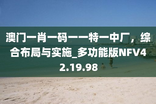 澳門(mén)一肖一碼一一特一中廠，綜合布局與實(shí)施_多功能版NFV42.19.98