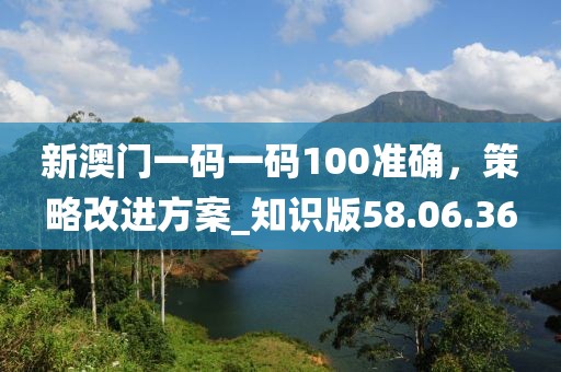 新澳門一碼一碼100準(zhǔn)確，策略改進方案_知識版58.06.36