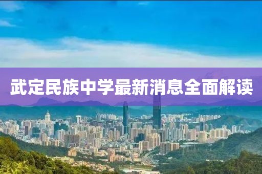 武定民族中學(xué)最新消息全面解讀
