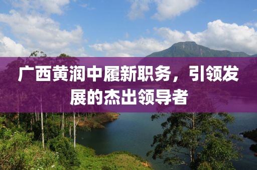 廣西黃潤(rùn)中履新職務(wù)，引領(lǐng)發(fā)展的杰出領(lǐng)導(dǎo)者