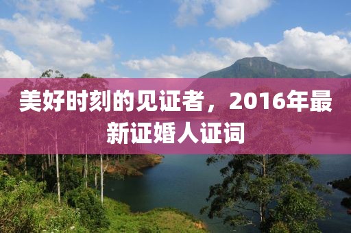 美好時(shí)刻的見證者，2016年最新證婚人證詞