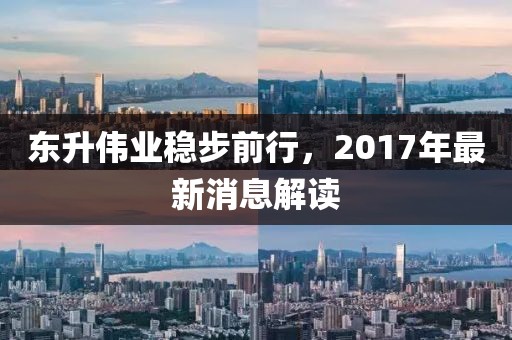 東升偉業(yè)穩(wěn)步前行，2017年最新消息解讀