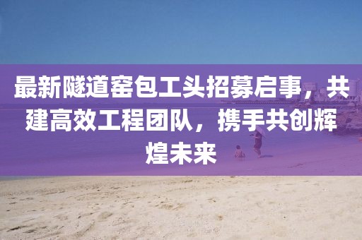 最新隧道窯包工頭招募啟事，共建高效工程團(tuán)隊(duì)，攜手共創(chuàng)輝煌未來