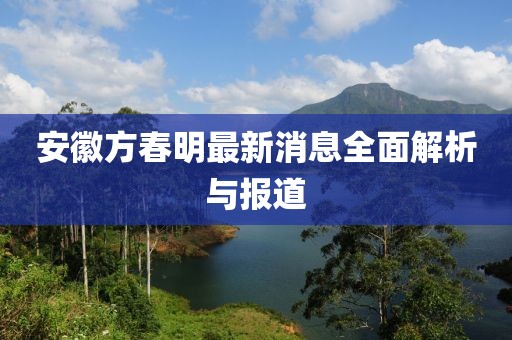 安徽方春明最新消息全面解析與報(bào)道