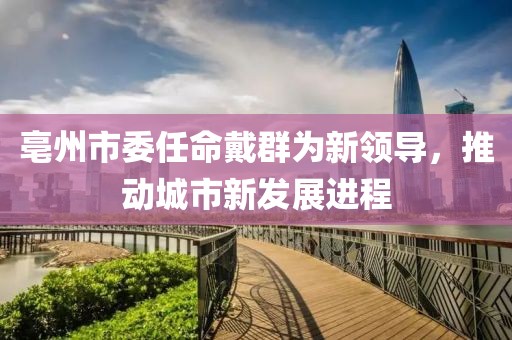亳州市委任命戴群為新領(lǐng)導(dǎo)，推動城市新發(fā)展進(jìn)程