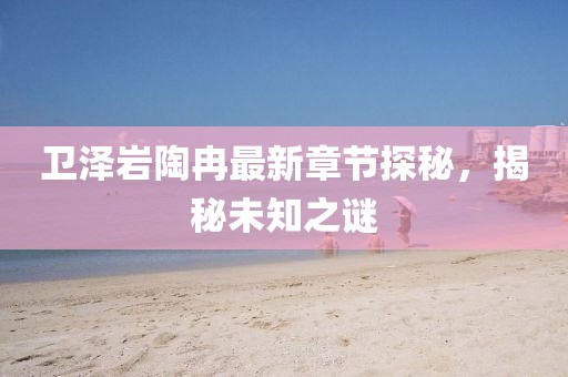 衛(wèi)澤巖陶冉最新章節(jié)探秘，揭秘未知之謎