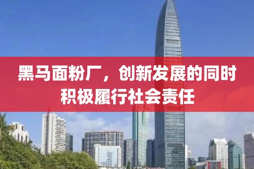黑馬面粉廠，創(chuàng)新發(fā)展的同時積極履行社會責任