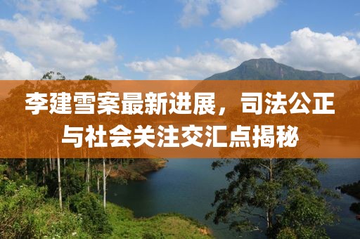 李建雪案最新進(jìn)展，司法公正與社會(huì)關(guān)注交匯點(diǎn)揭秘