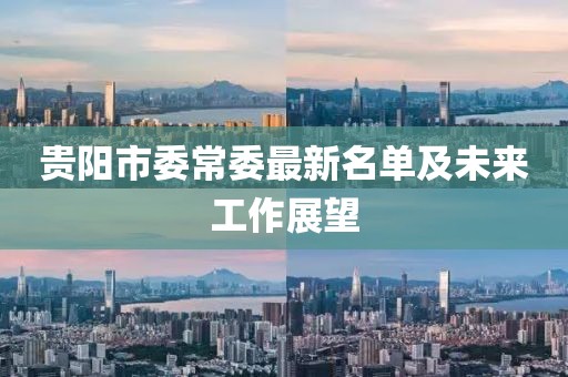 貴陽(yáng)市委常委最新名單及未來工作展望