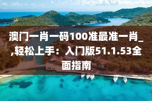 澳門一肖一碼100準最準一肖_,輕松上手：入門版51.1.53全面指南