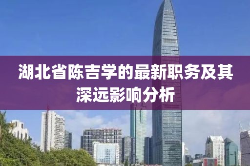 湖北省陳吉學(xué)的最新職務(wù)及其深遠(yuǎn)影響分析