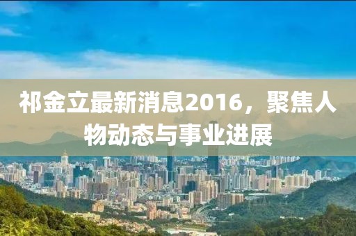 祁金立最新消息2016，聚焦人物動態(tài)與事業(yè)進展