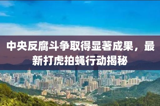 中央反腐斗爭取得顯著成果，最新打虎拍蠅行動揭秘