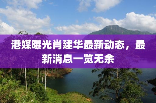 港媒曝光肖建華最新動態(tài)，最新消息一覽無余