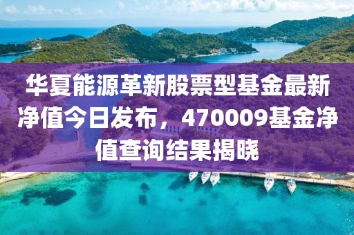 華夏能源革新股票型基金最新凈值今日發(fā)布，470009基金凈值查詢結(jié)果揭曉