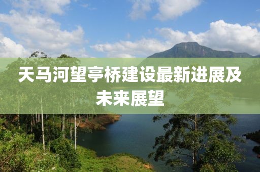 天馬河望亭橋建設(shè)最新進(jìn)展及未來展望