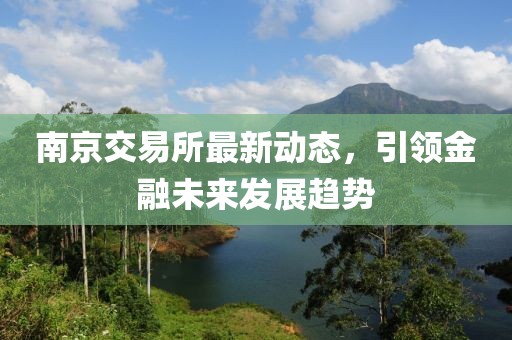 南京交易所最新動(dòng)態(tài)，引領(lǐng)金融未來發(fā)展趨勢(shì)