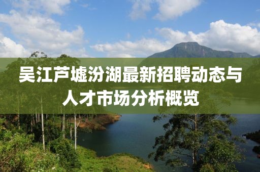 吳江蘆墟汾湖最新招聘動態(tài)與人才市場分析概覽