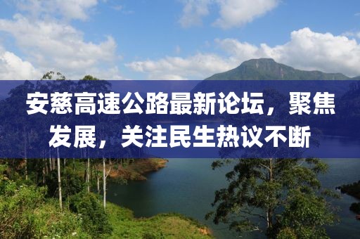 安慈高速公路最新論壇，聚焦發(fā)展，關(guān)注民生熱議不斷