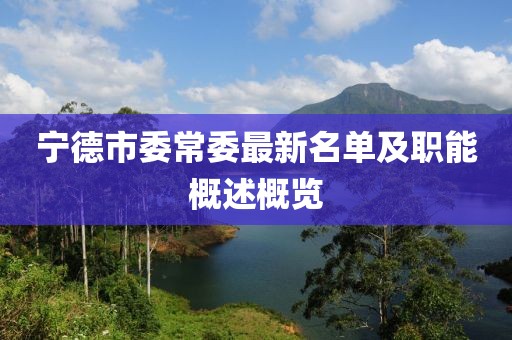 寧德市委常委最新名單及職能概述概覽