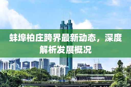 蚌埠柏莊跨界最新動態(tài)，深度解析發(fā)展概況