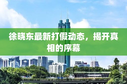 徐曉東最新打假動(dòng)態(tài)，揭開(kāi)真相的序幕