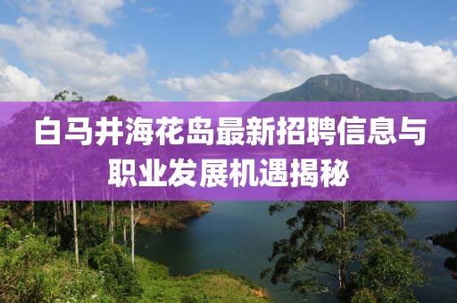 白馬井海花島最新招聘信息與職業(yè)發(fā)展機(jī)遇揭秘