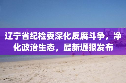 遼寧省紀檢委深化反腐斗爭，凈化政治生態(tài)，最新通報發(fā)布