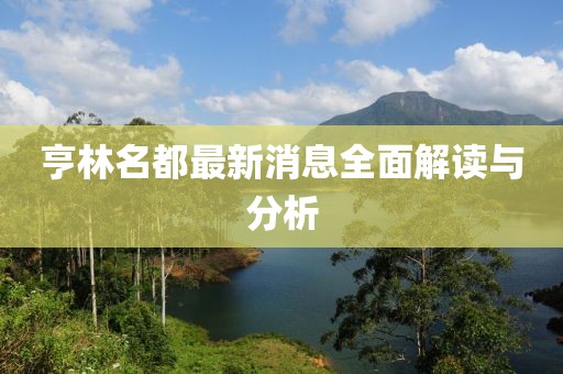 亨林名都最新消息全面解讀與分析
